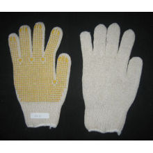 7g String Knitted Yellow PVC Single Dotted Glove